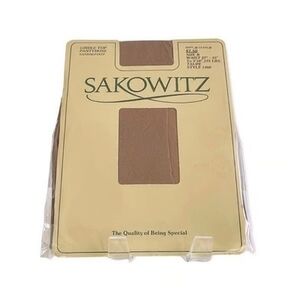Vintage Sakowitz Sheer Lycra Control Top Pantyhose Tights Taupe Size B NIB